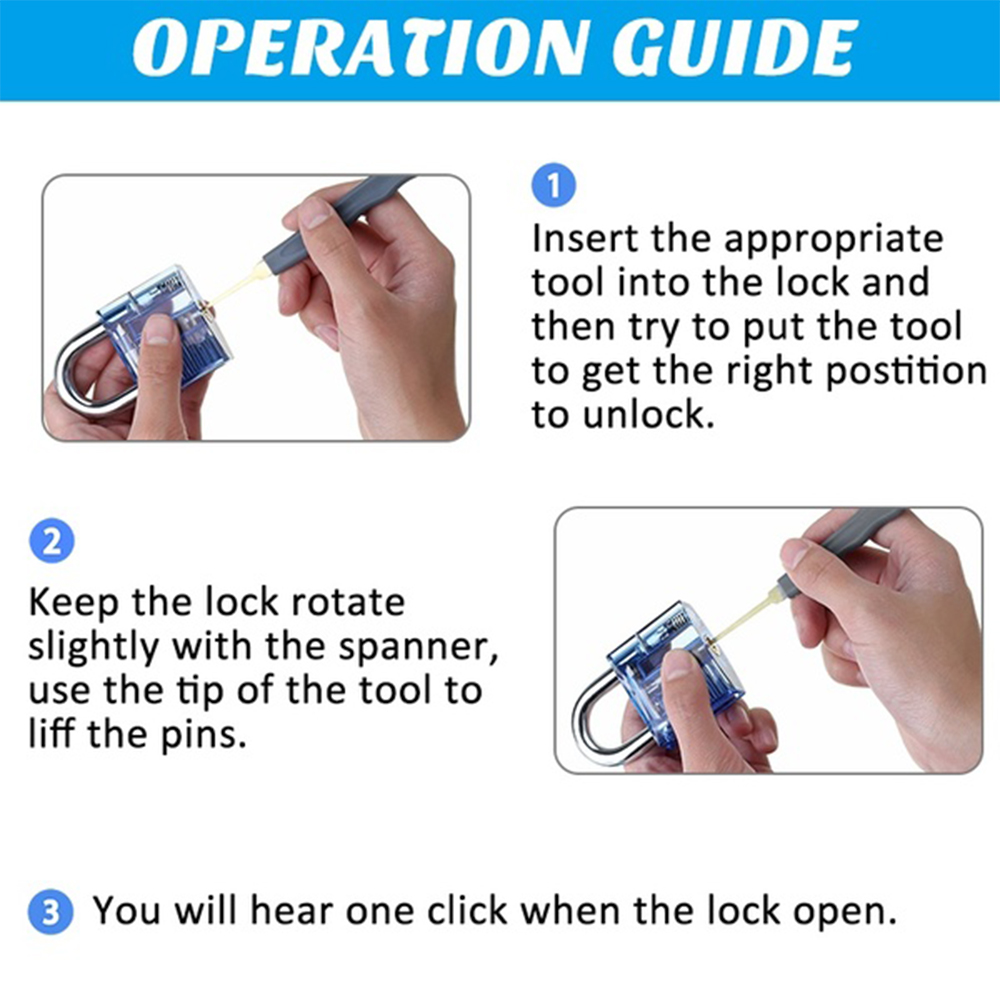 34-Pcs-Lock-Repair-Sets-Unlocking-Practice-Lock-Pick-Key-Extractor-Padlock-Kit-1687316-10