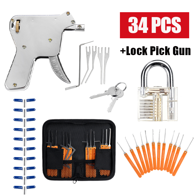 36Pcs-Transparent-Lock-Pick-Leather-Bag-Lock-Repair-Lock-Tool-Gasket-Set-1779550-1