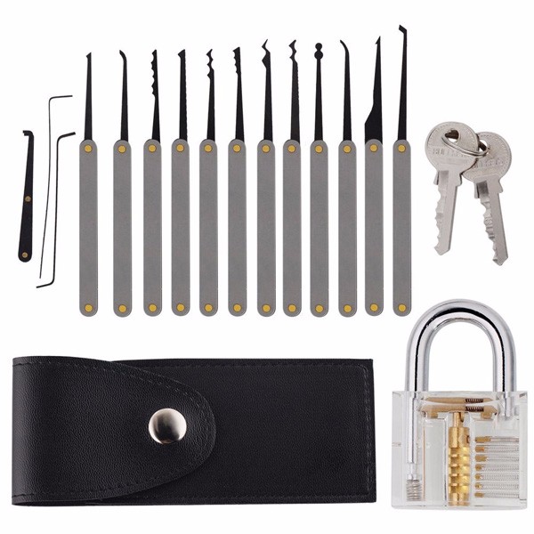 DANIU-12pcs-Unlocking-Lock-Pick-Set--10pcs-Key-Extractor-Set-1pc-Transparent-Practice-Padlock-1194136-2