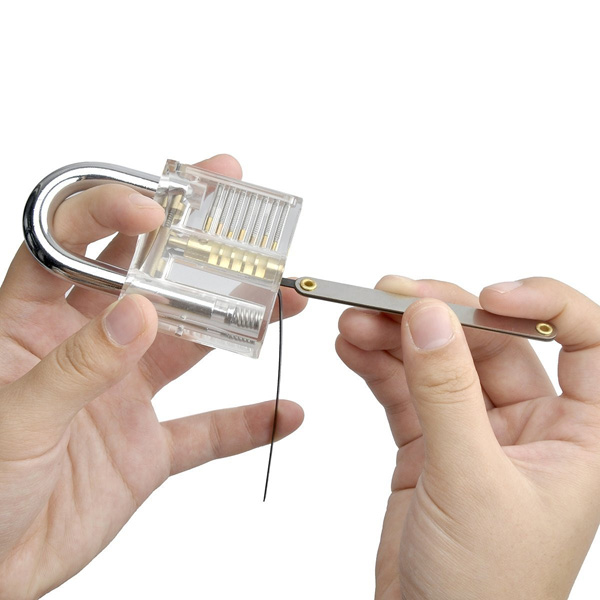 DANIU-Transparent-Practice-Padlock-with-12pcs-Unlocking-Lock-Picks-Set-Key-Extractor-Tools-1168495-7