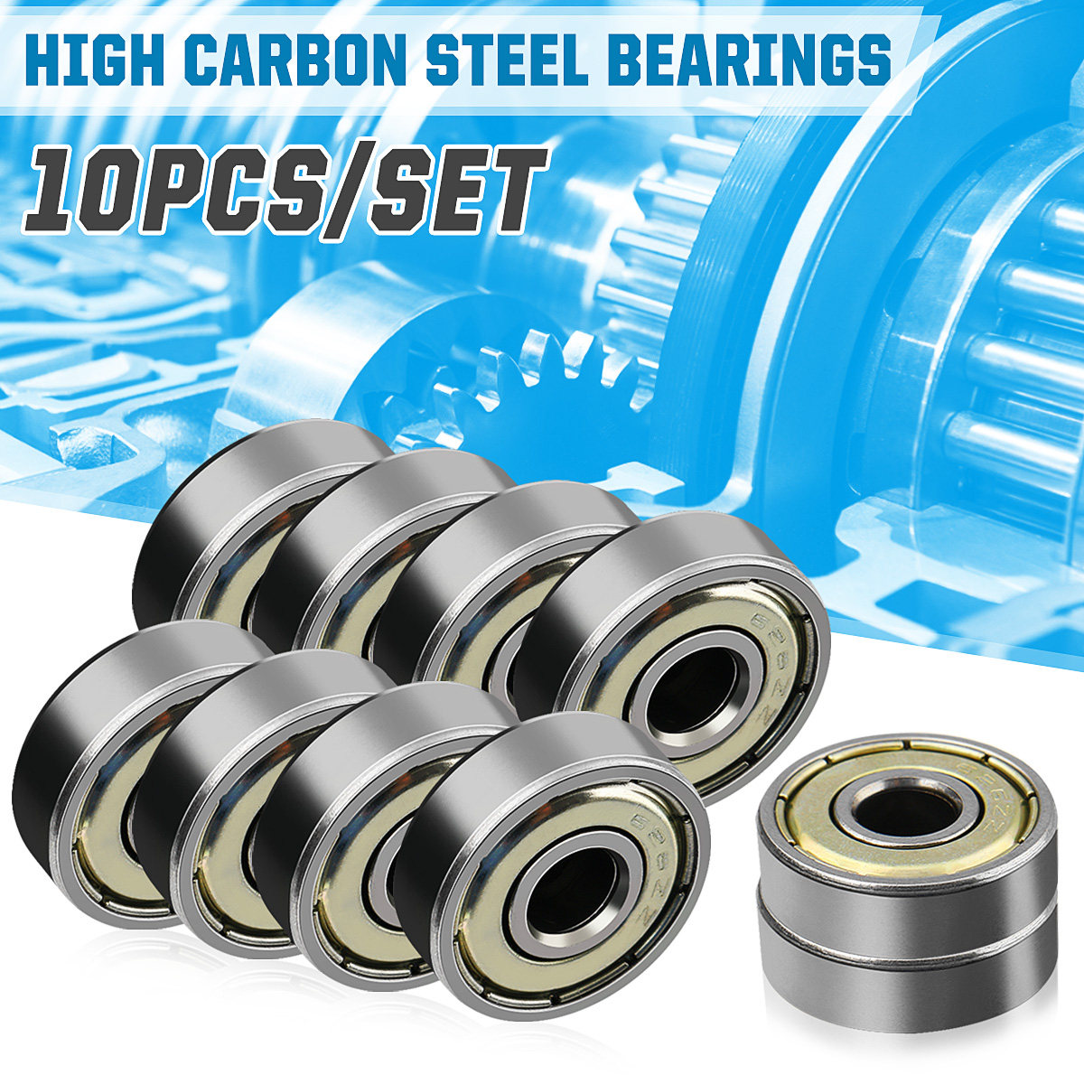 10Pcs-High-Carbon-Steel-Ball-Bearing-Skate-Wheels-For-Skateboard-Bearings-1657359-1