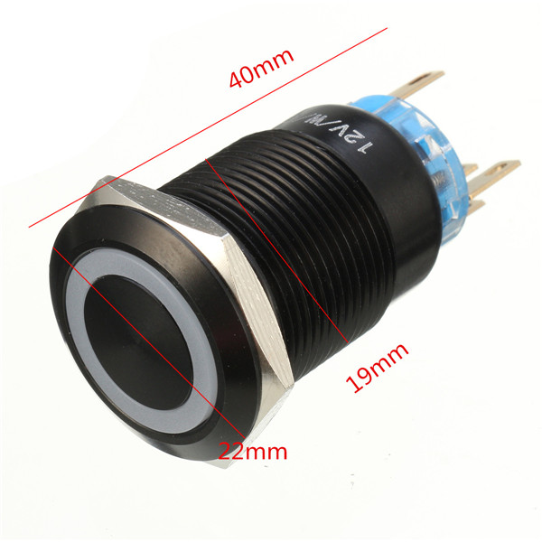 12V-19mm-Self-locking-Push-Button-Switch-Ring-LED-Flat-Head-5-Pins-Waterproof-Switch-1213167-1