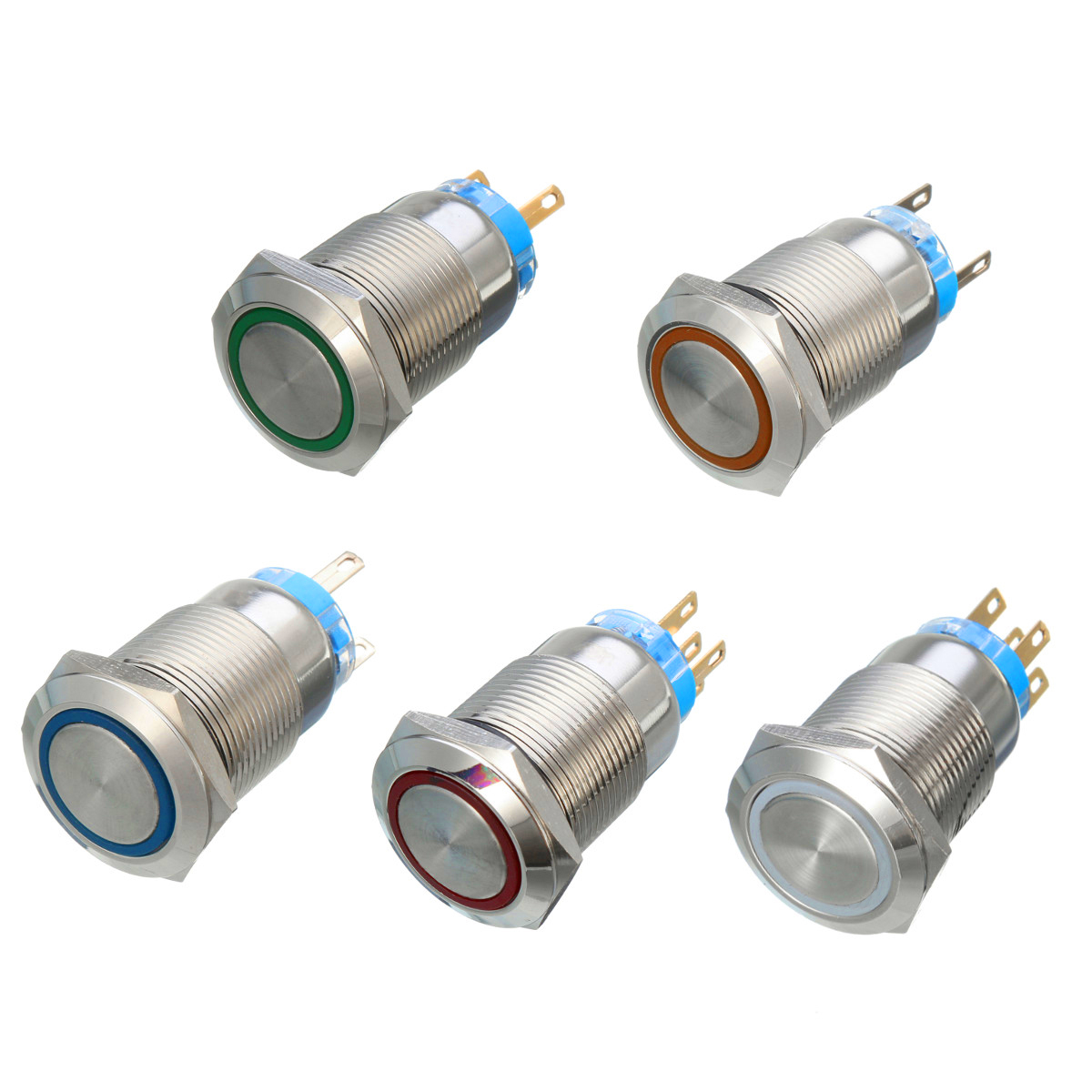 12V-5-Pin-19mm-Led-Light-Stainless-Steel-Push-Button-Momentary-Switch-Sliver-1181527-3