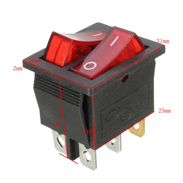 6-Pins-Rocker-Switch-OnOff-Double-Red-Light-Toggle-Double-SPST-Rocker-Switch-1213903-1