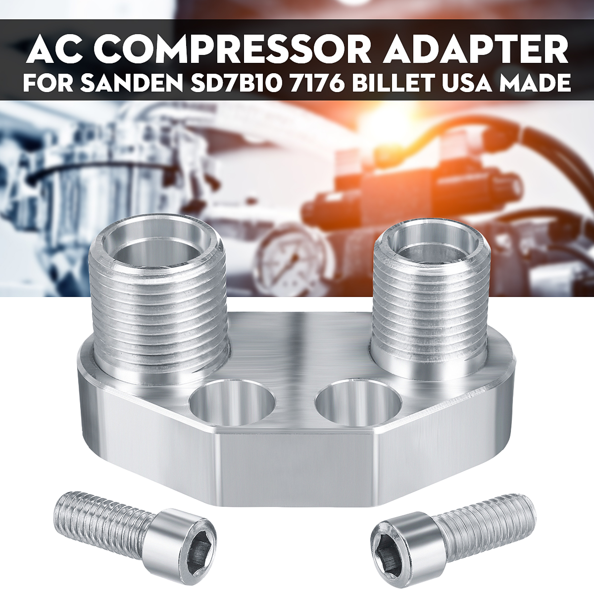 AC-Compressor-Adapter-Direct-Fitting-For-Sanden-SD7B10-7176-Polished-Compressor-1637686-1
