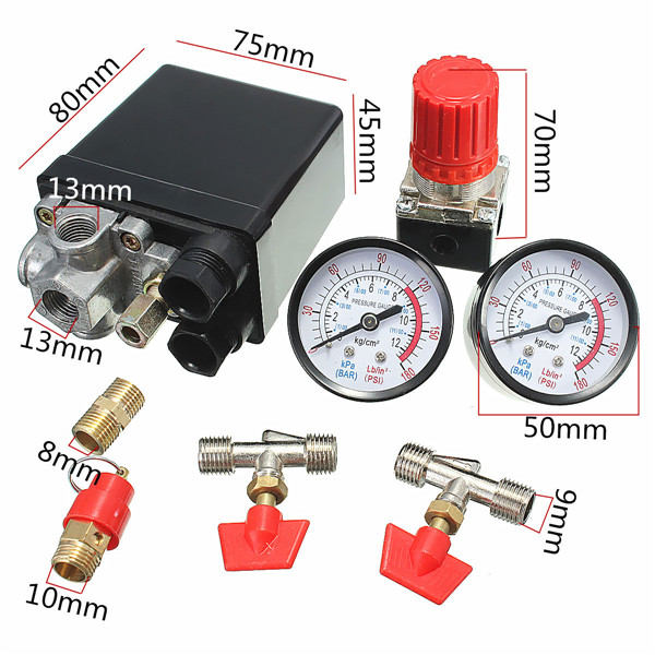 Air-Compressor-Pressure-Valve-180PSI-Gauges-Regulator-Pump-Control-Switch-1033705-1