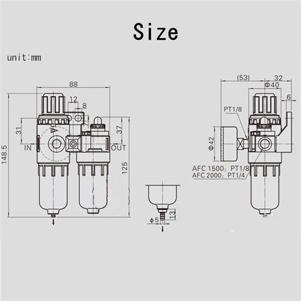 G14quot-In-line-Air-Compressor-Filter-Regulator-Gauge-Trap-Oil-Water-Regulator-1209320-1