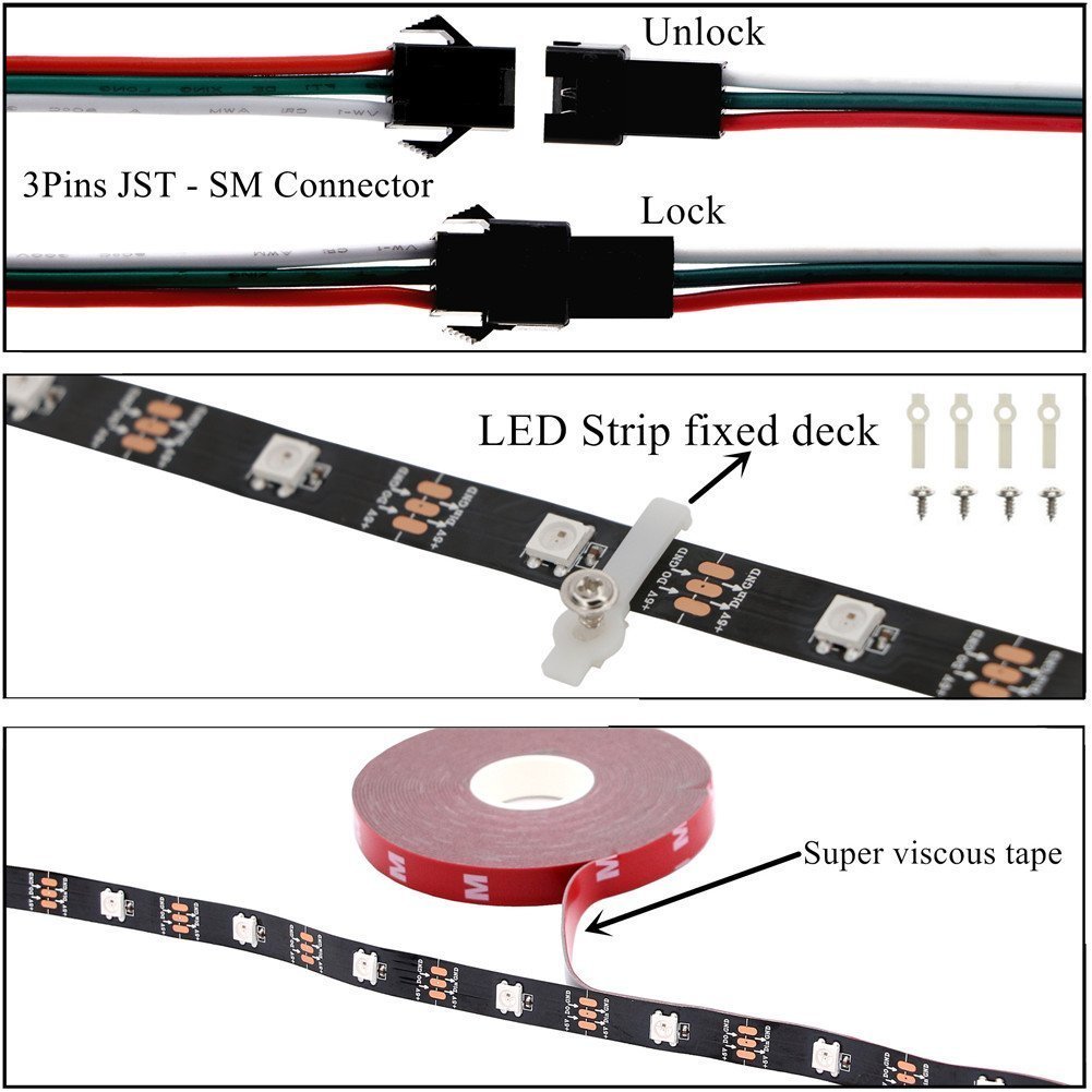 DC5V-1M-2M-3M-WS2812-SMD5050-Waterproof-Smart-IC-USB-LED-Strip-Light17-Keys-Remote-Control-1207223-3