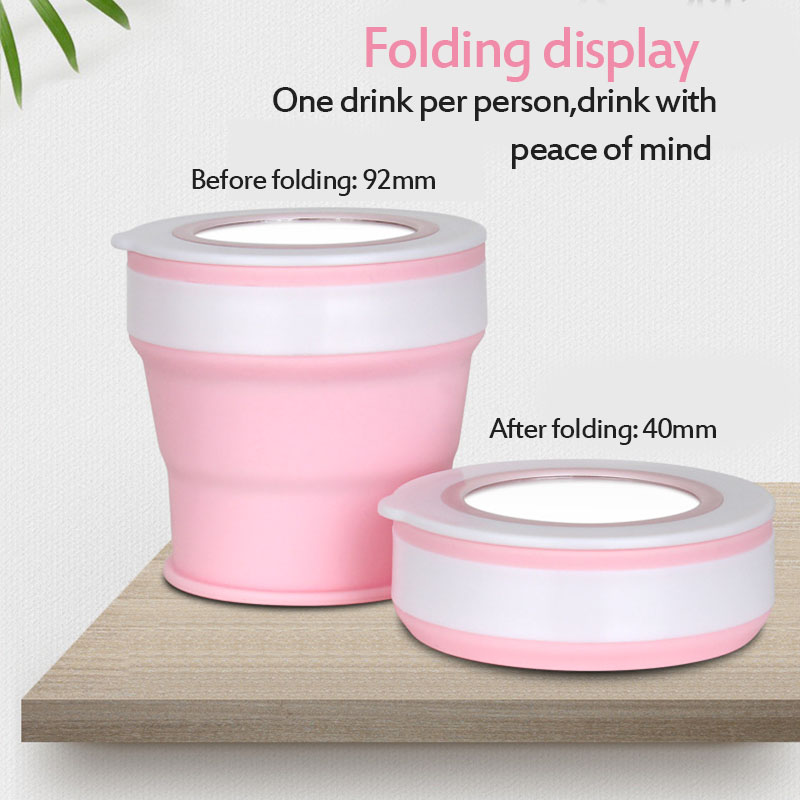 280ML-Large-capacity-Folding-Water-Cup-Silicone-Material-with-Makeup-Mirrors-1636891-1