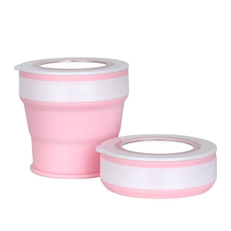 280ML-Large-capacity-Folding-Water-Cup-Silicone-Material-with-Makeup-Mirrors-1636891-2