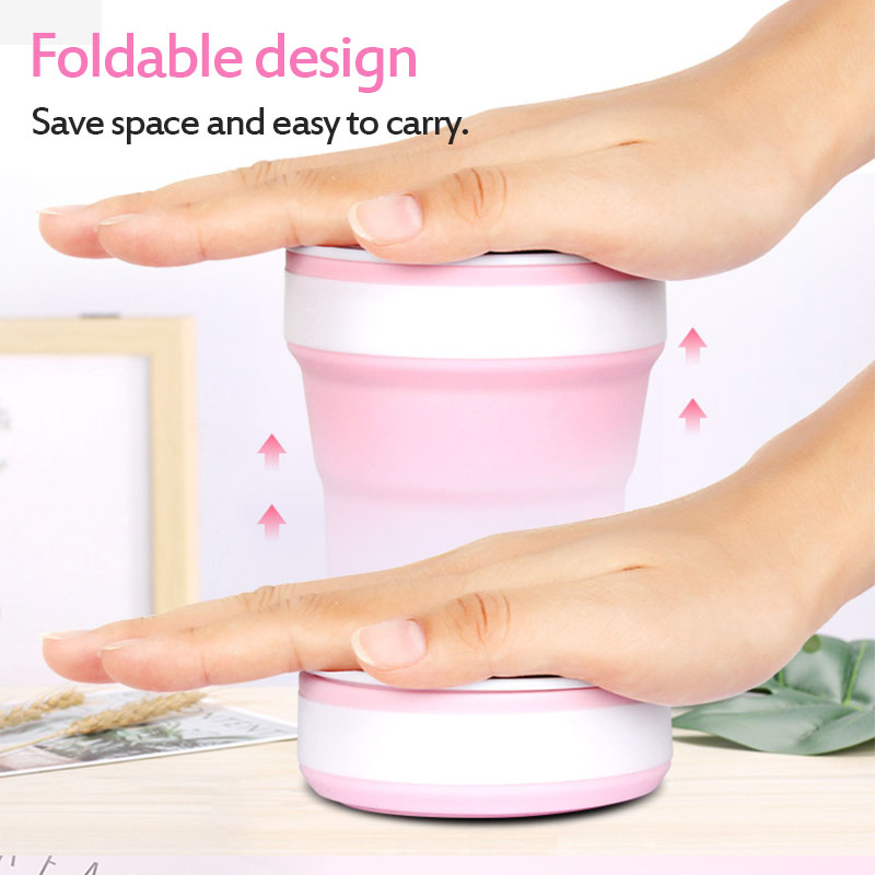 280ML-Large-capacity-Folding-Water-Cup-Silicone-Material-with-Makeup-Mirrors-1636891-5