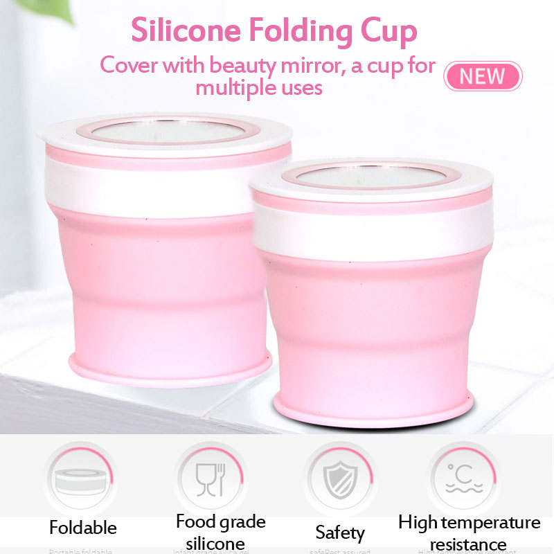 280ML-Large-capacity-Folding-Water-Cup-Silicone-Material-with-Makeup-Mirrors-1636891-8