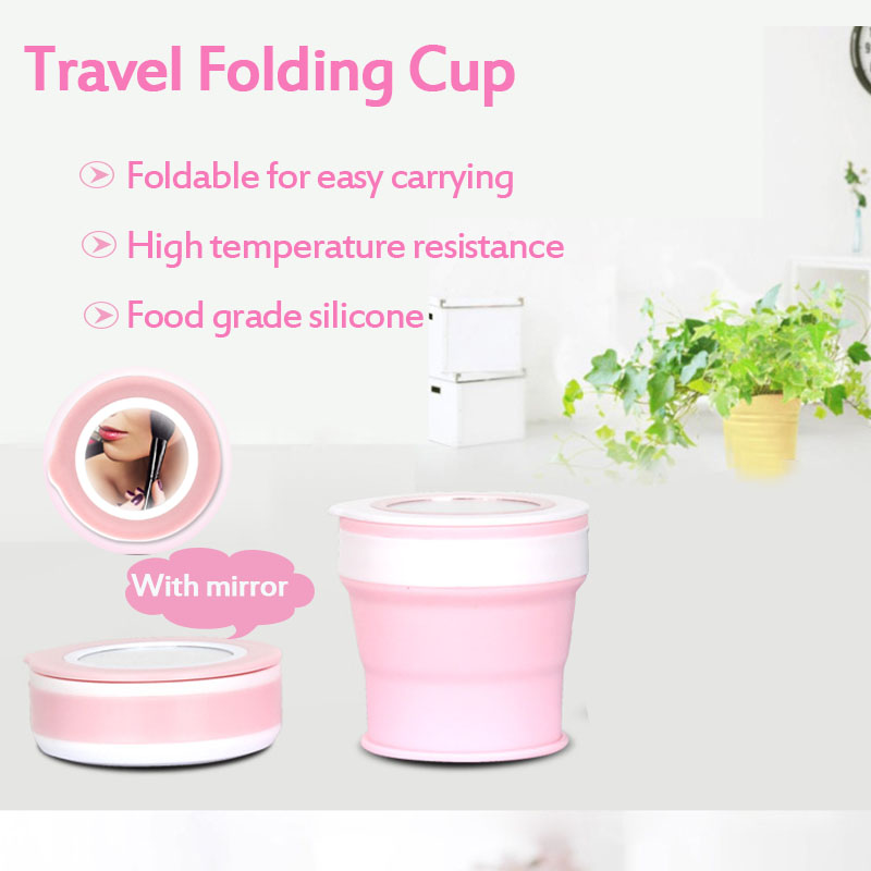 280ML-Large-capacity-Folding-Water-Cup-Silicone-Material-with-Makeup-Mirrors-1636891-9