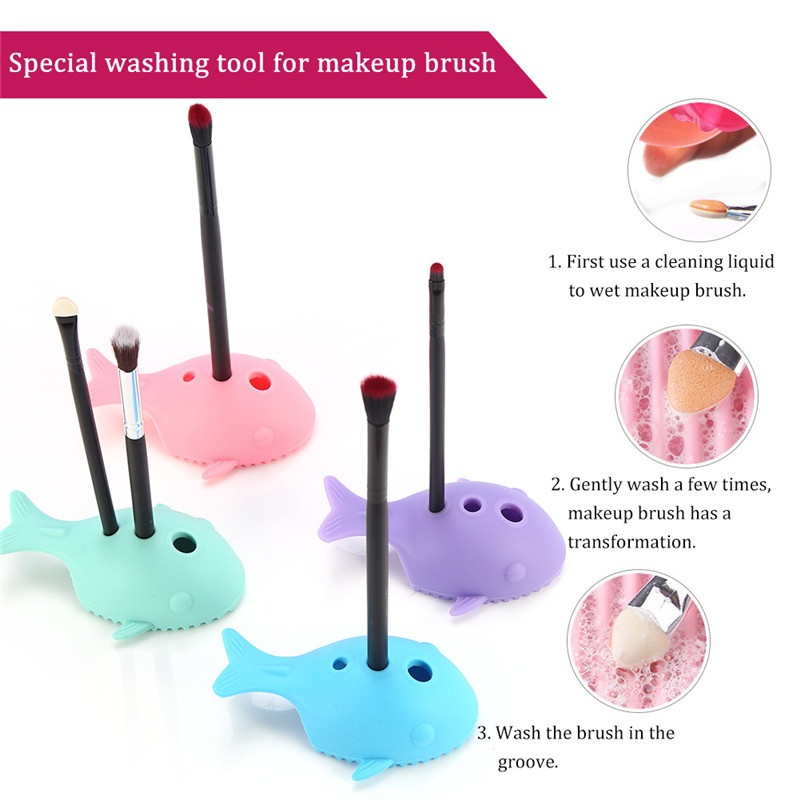 4-Colors-Cute-Malfunctional-Whale-Shaped-Silicone-Makeup-Brushes-Cleaning-Washing-Holder-Tools-1336070-2