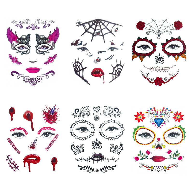6pcsset-Halloween-Costume-Cosplay-Party-Makeup-Face-Eye-Terror-Temporary-Tattoo-Sticker-Waterproof-1199750-1
