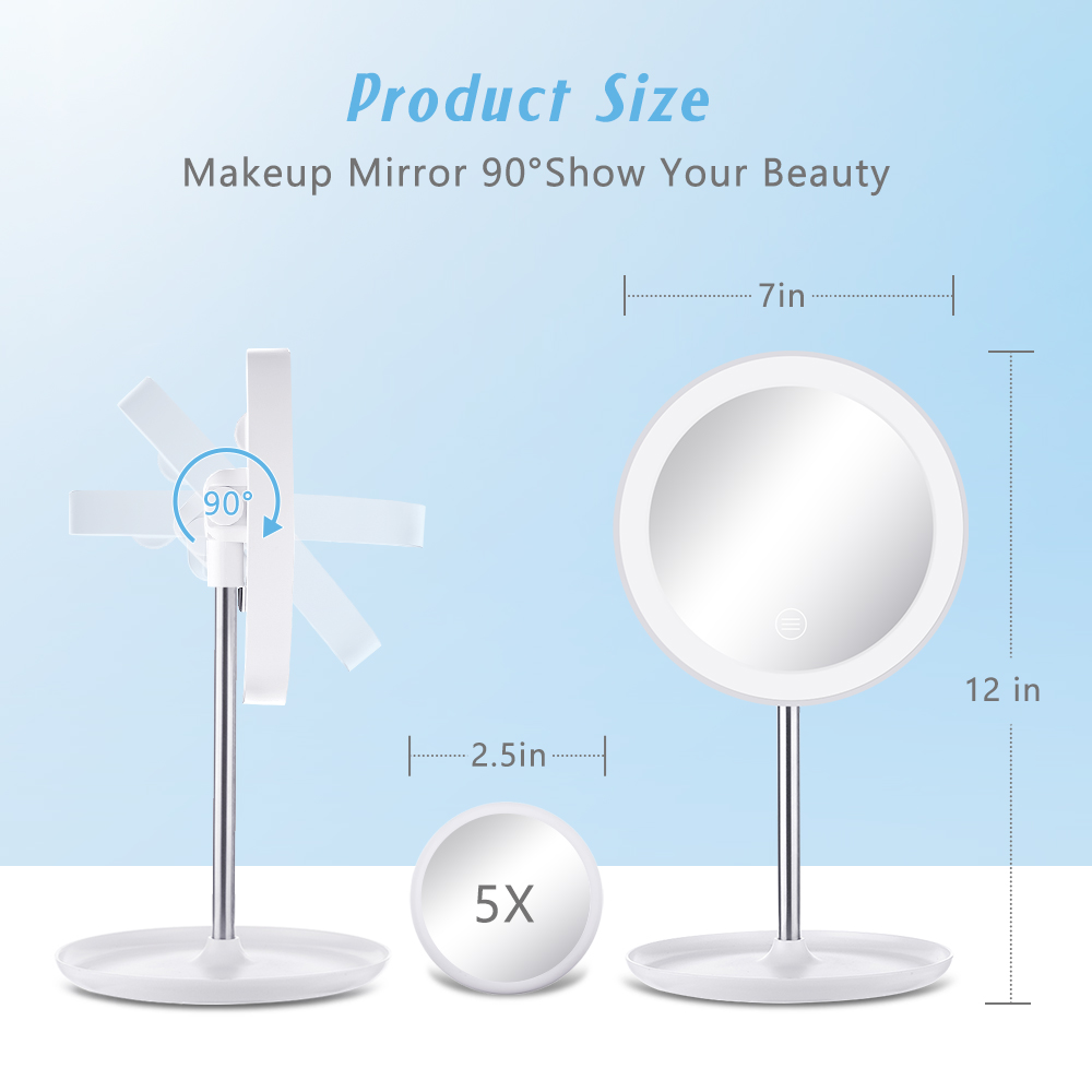 GLIME-White-Circular-Mirrors-Lamp-1200-mA-Battery-with-5X-Magnifier-Touch-Switch-Three-Color-Tempera-1656197-6