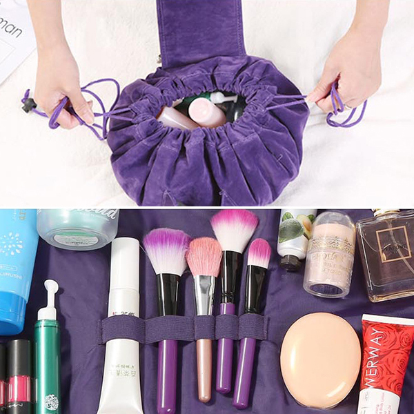Lazy-Big-Capacity-Cosmetic-Bag-Flannel-Drawstring-Travel-Makeup-Storage-Bag-1380377-1