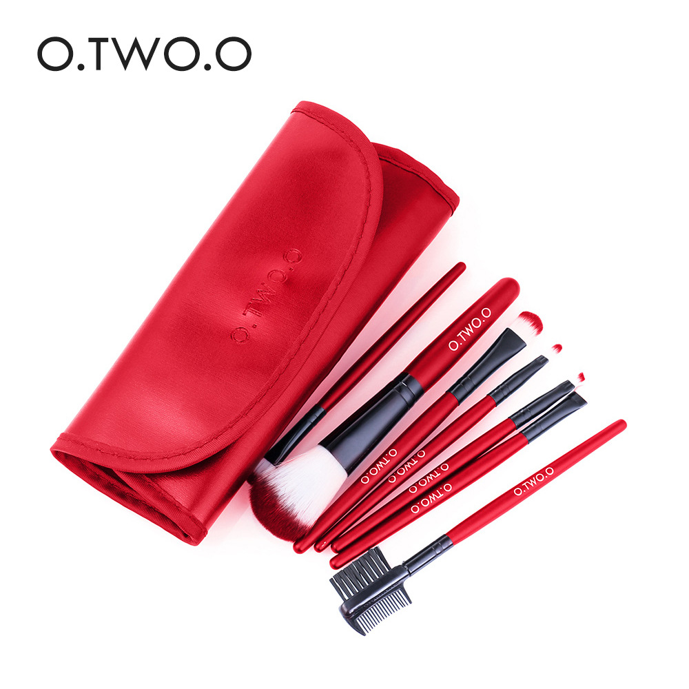 OTWOO-7Pcs-Hot-Red-Makeup-Brushes-Set--Face-Eye-Makeup-Brush-Kit-Soft-Hair-Multifunctional-Cosmetic--1379056-1
