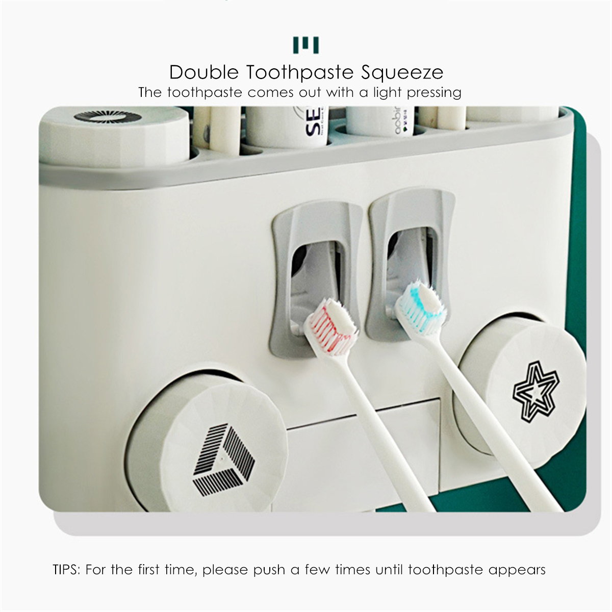Perforation-free-Wall-mounted-Multifunctional-Plastic-Four-cup-Toothbrush-Holder-Set-1649039-4