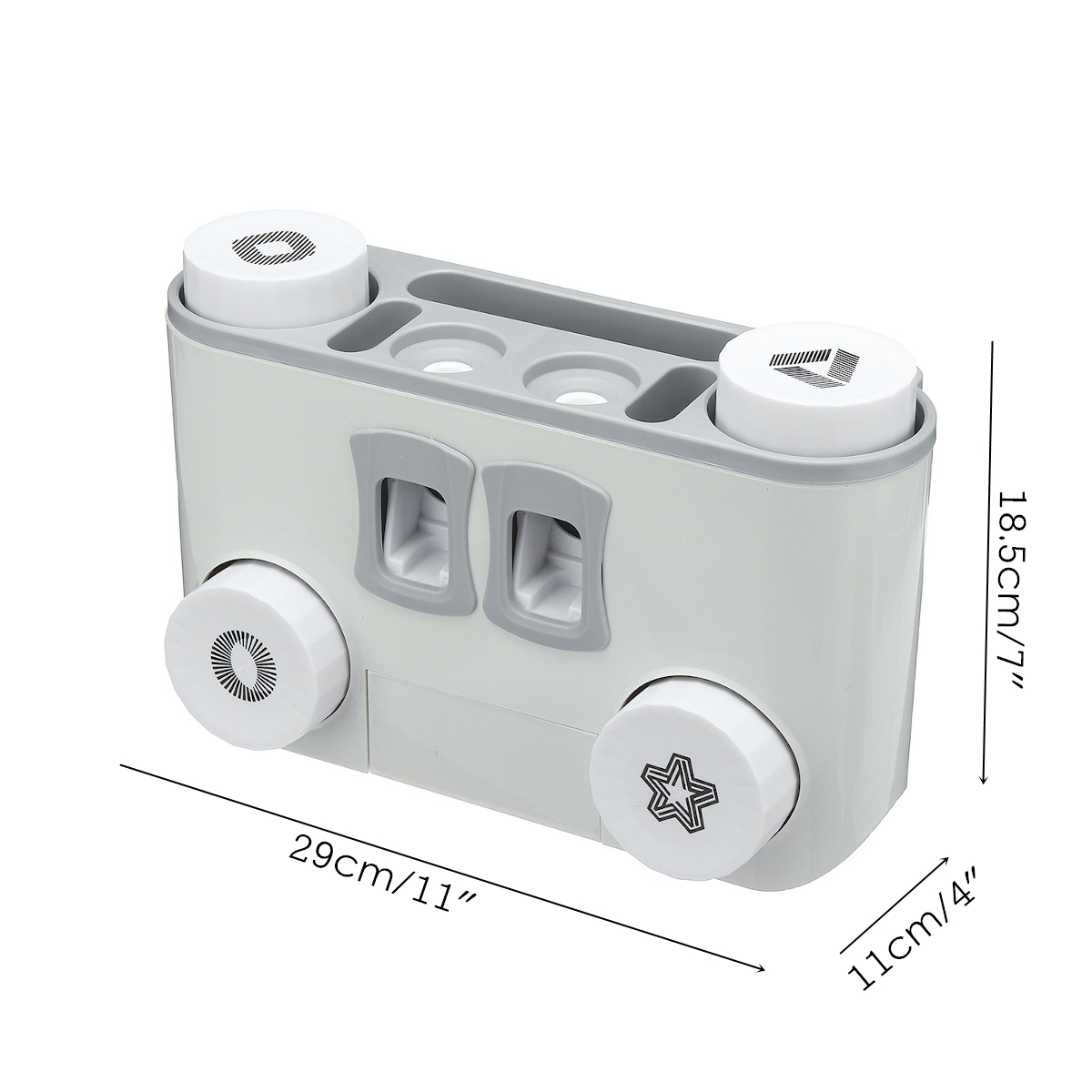 Perforation-free-Wall-mounted-Multifunctional-Plastic-Four-cup-Toothbrush-Holder-Set-1649039-8