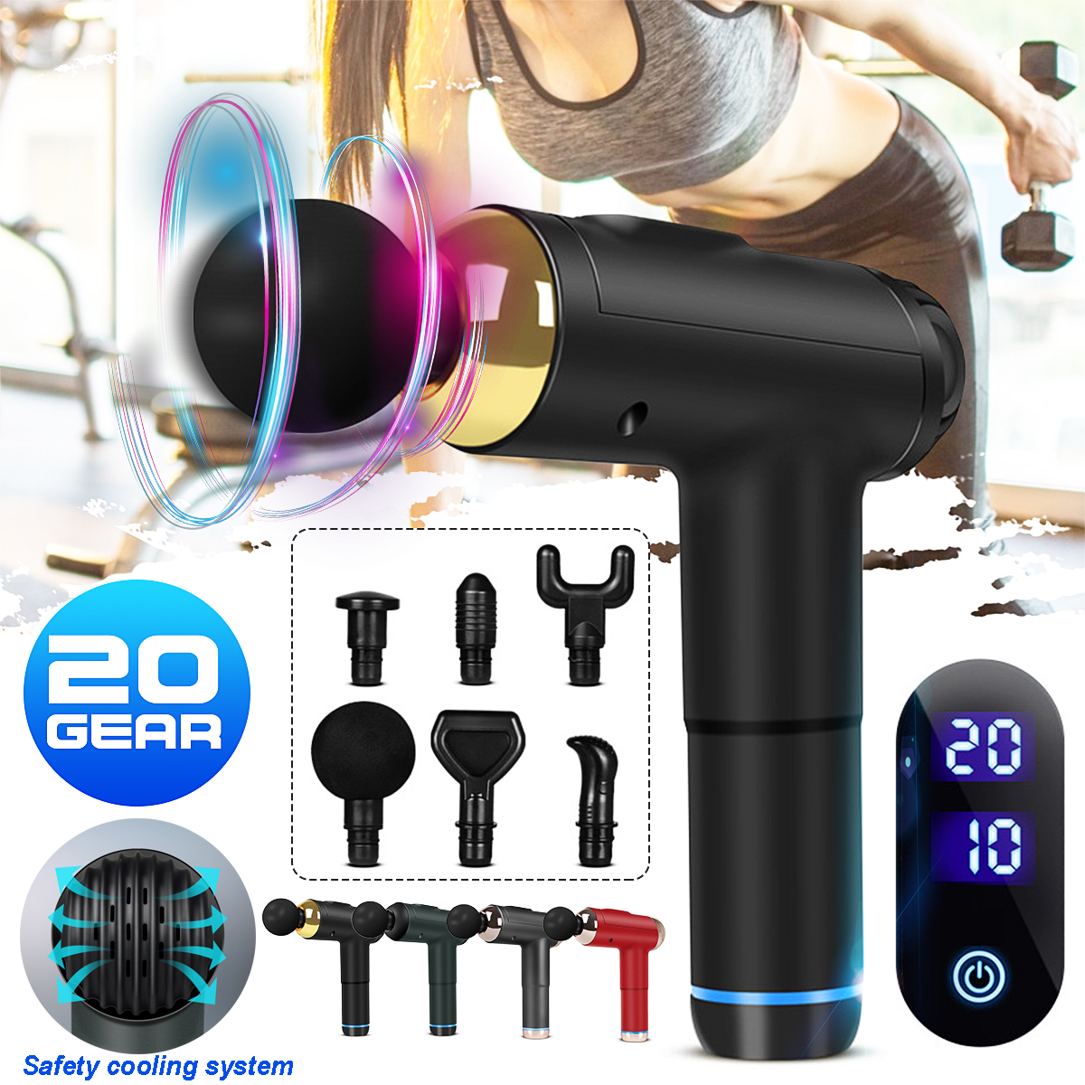 20-Gears-Electric-Percussion-Massager-LED-Digital-Muscle-Pain-Relax-Therapy-Device-W-6-Heads-1727535-1