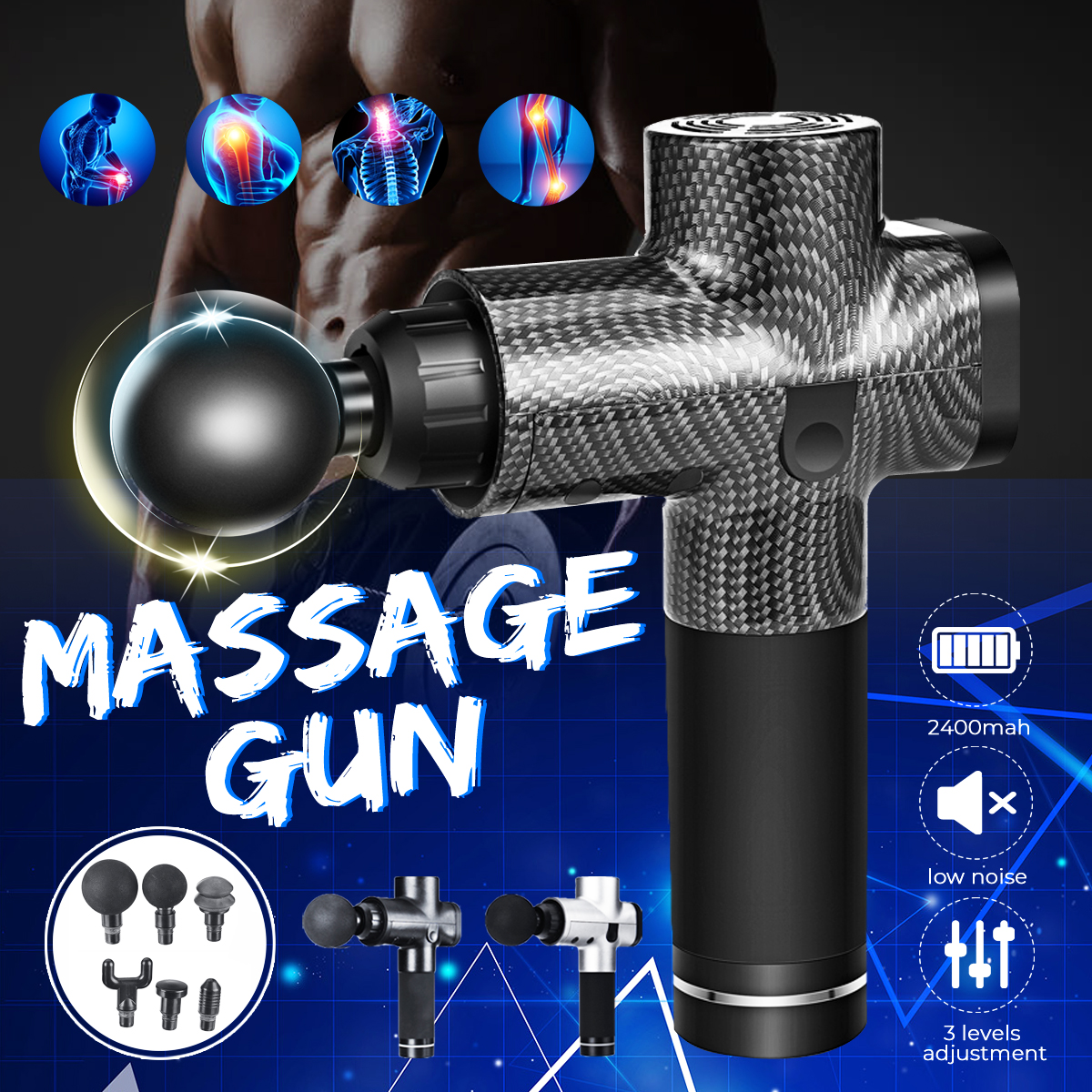 2400mAh-Electric-Percussion-Massager-3-Speeds-Low-Noise-Vibration-Muscle-Therapy-Device-with-6-Massa-1550390-1