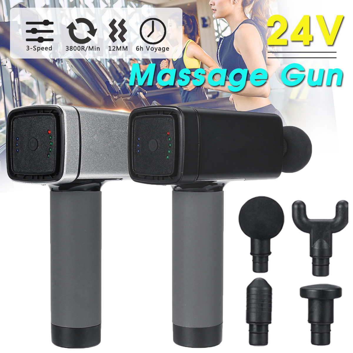24V-3-Gears-Electric-Percussion-Therapy-Massager-Muscle-Vibrating-Relaxing-Machine-4-Head-1531881-1