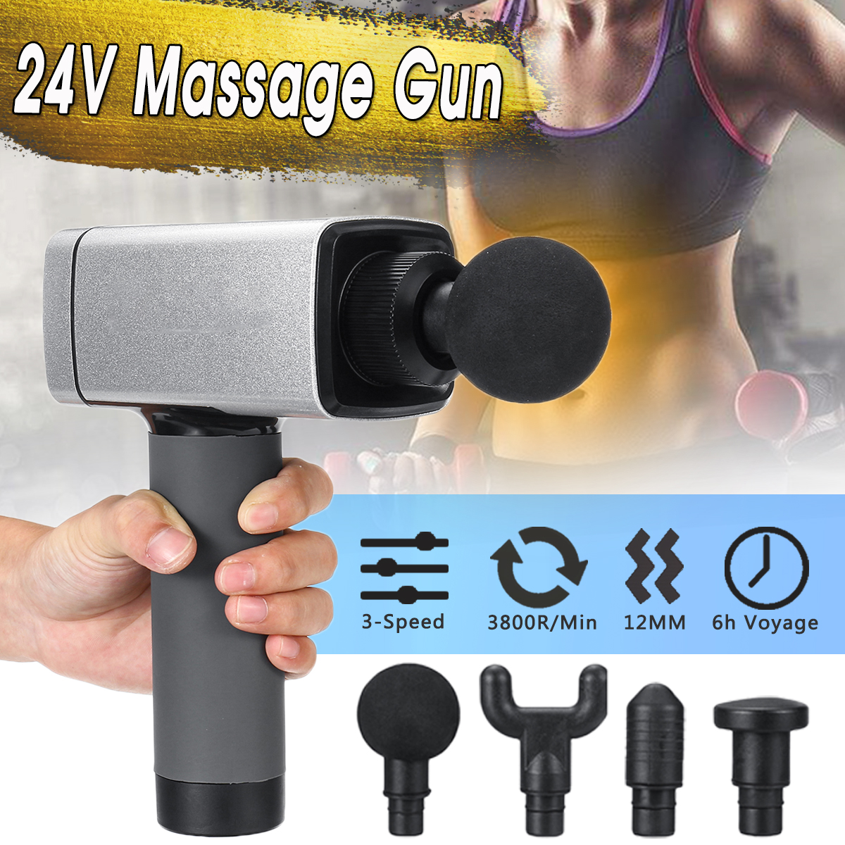 24V-3-Gears-Electric-Percussion-Therapy-Massager-Muscle-Vibrating-Relaxing-Machine-4-Head-1531881-2