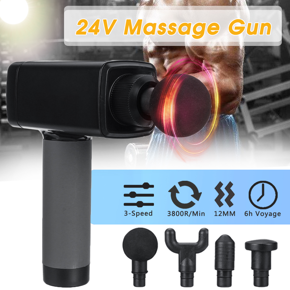 24V-3-Gears-Electric-Percussion-Therapy-Massager-Muscle-Vibrating-Relaxing-Machine-4-Head-1531881-3