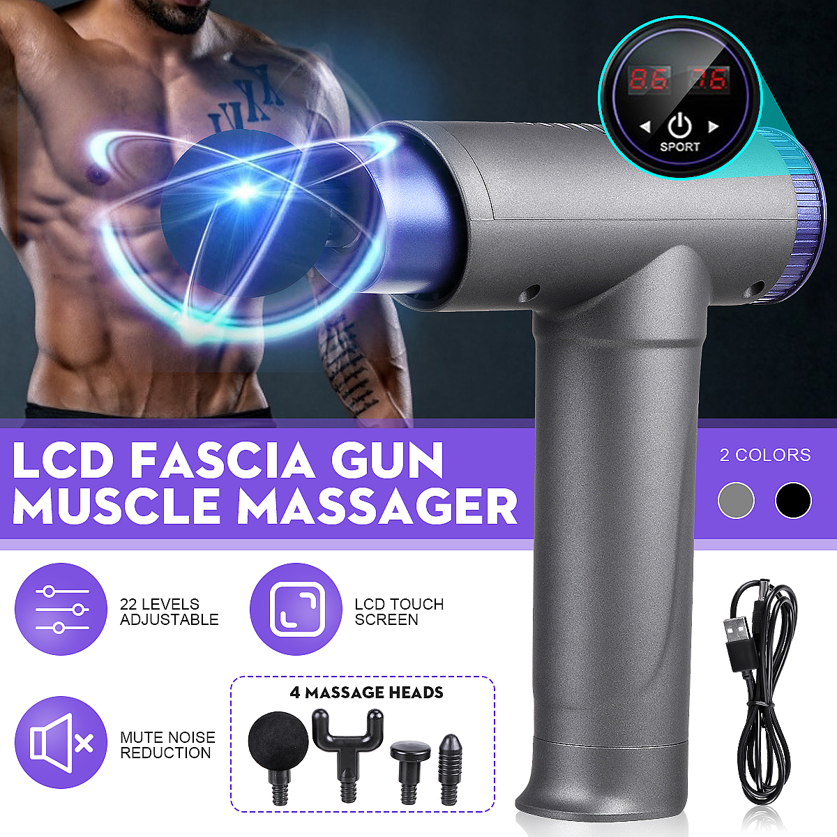 2500mAh-22-Gears-Electric-Fascia-Massager-LCD-Display-Muscle-Relaxation-Pain-Relief-Device-W-4-Massa-1743733-1