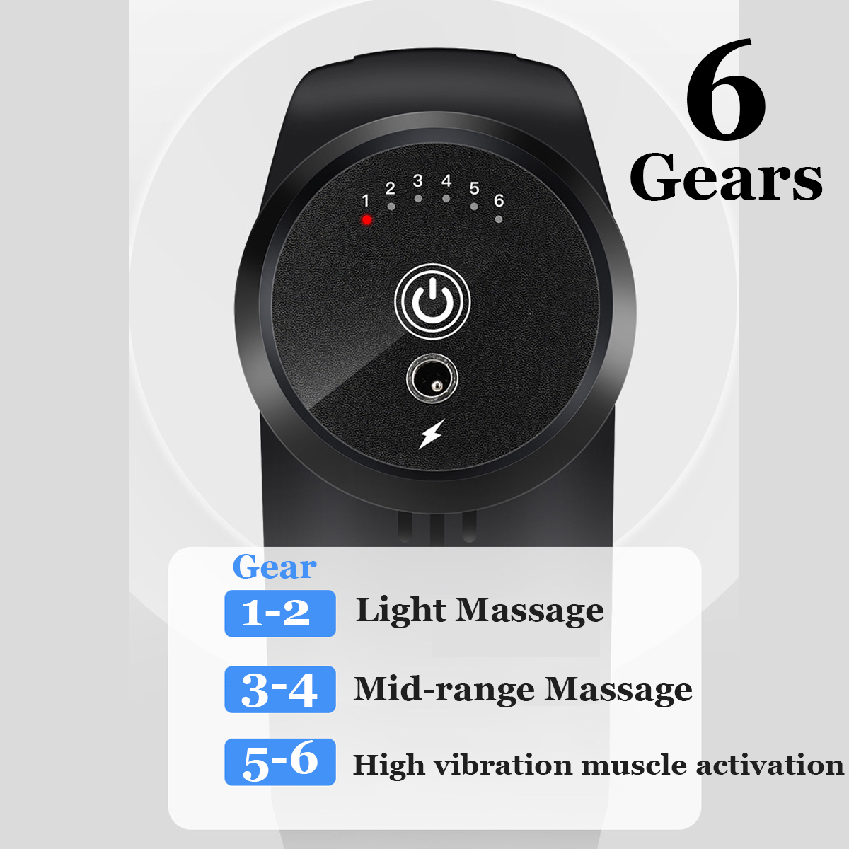 3600mAh-6-Gears-Electric-Percussion-Massager-Deep-Muscle-Vibration-Relaxing-Device-With-5-Heads-1687929-3