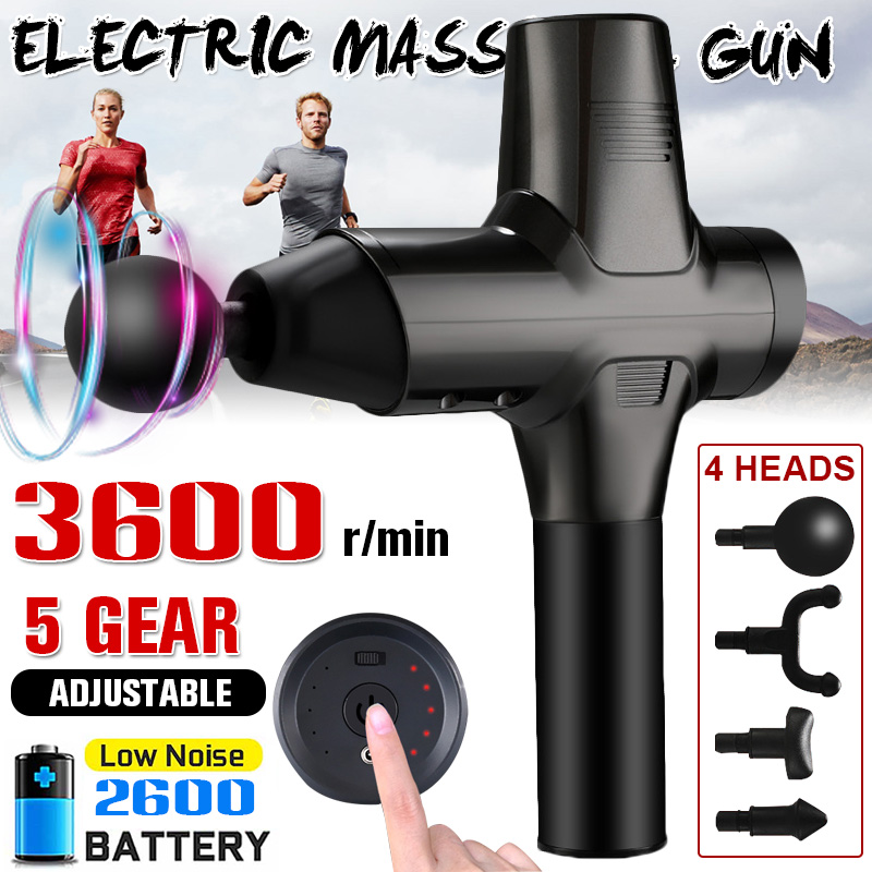 5-Gears-2600mAh-Electric-Percussive-Massager-Muscle-Vibration-Therapy-Device-with-4-Heads-1628580-1