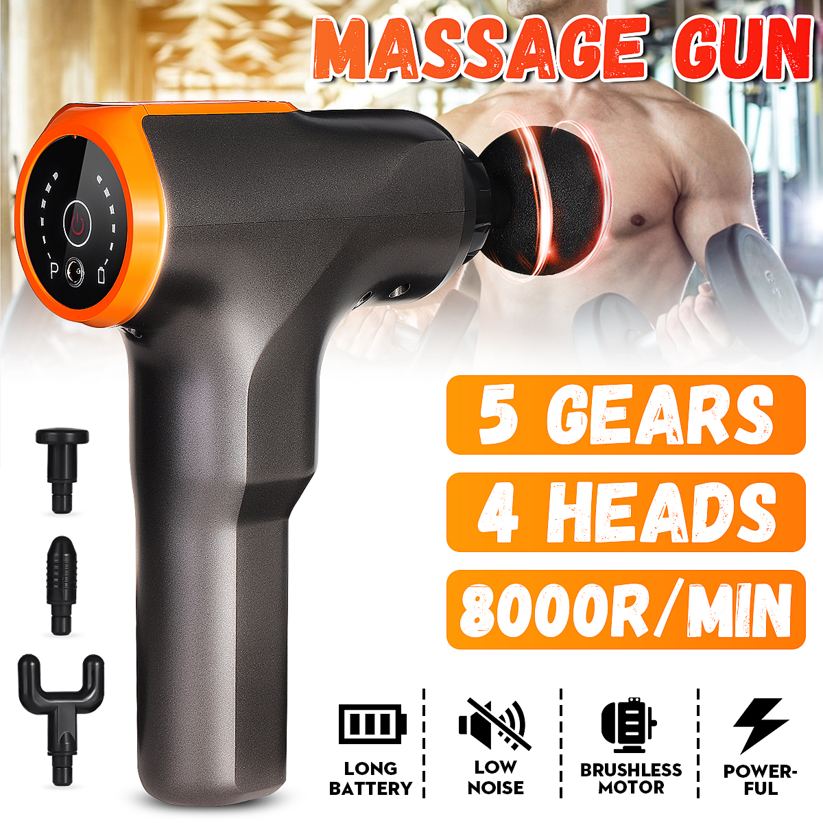 5-Gears-Electric-Fascia-Massager-Portable-Muscle-Vibration-Pain-Relief-Device-W-4-Heads-1757598-1
