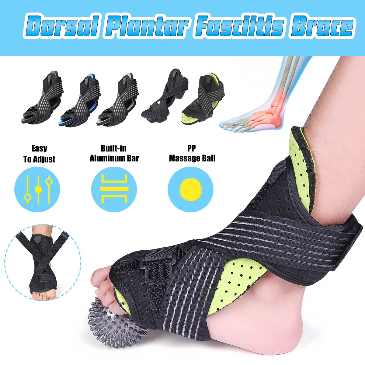 Dorsal-Plantar-Fasciitis-Brace-Ankle-Support-Tendonitis-Night-Splint-Heel--Massage-Ball-1741753-1
