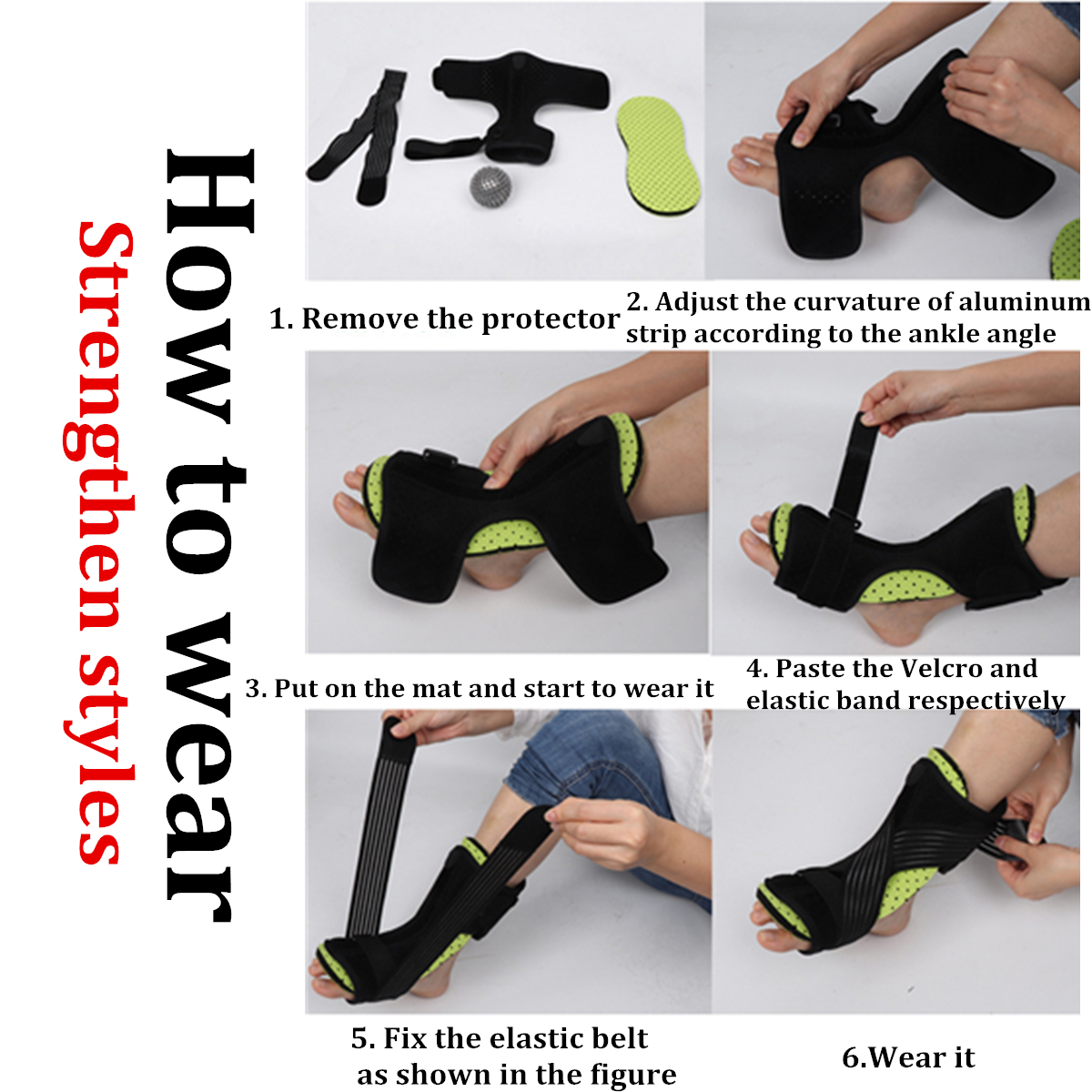 Dorsal-Plantar-Fasciitis-Brace-Ankle-Support-Tendonitis-Night-Splint-Heel--Massage-Ball-1741753-5