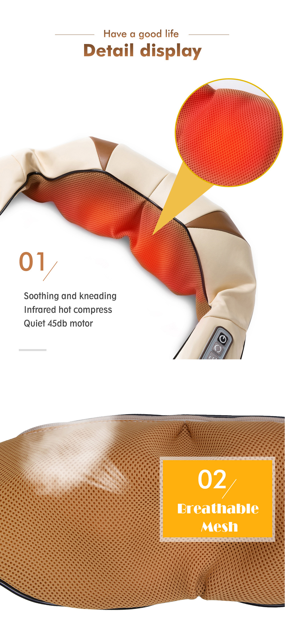 U-Shape-Electrical-Shiatsu-Back-Neck-Shoulder-Body-Massager-Infrared-Heated-4D-Kneading-CarHome-Mass-1947575-6