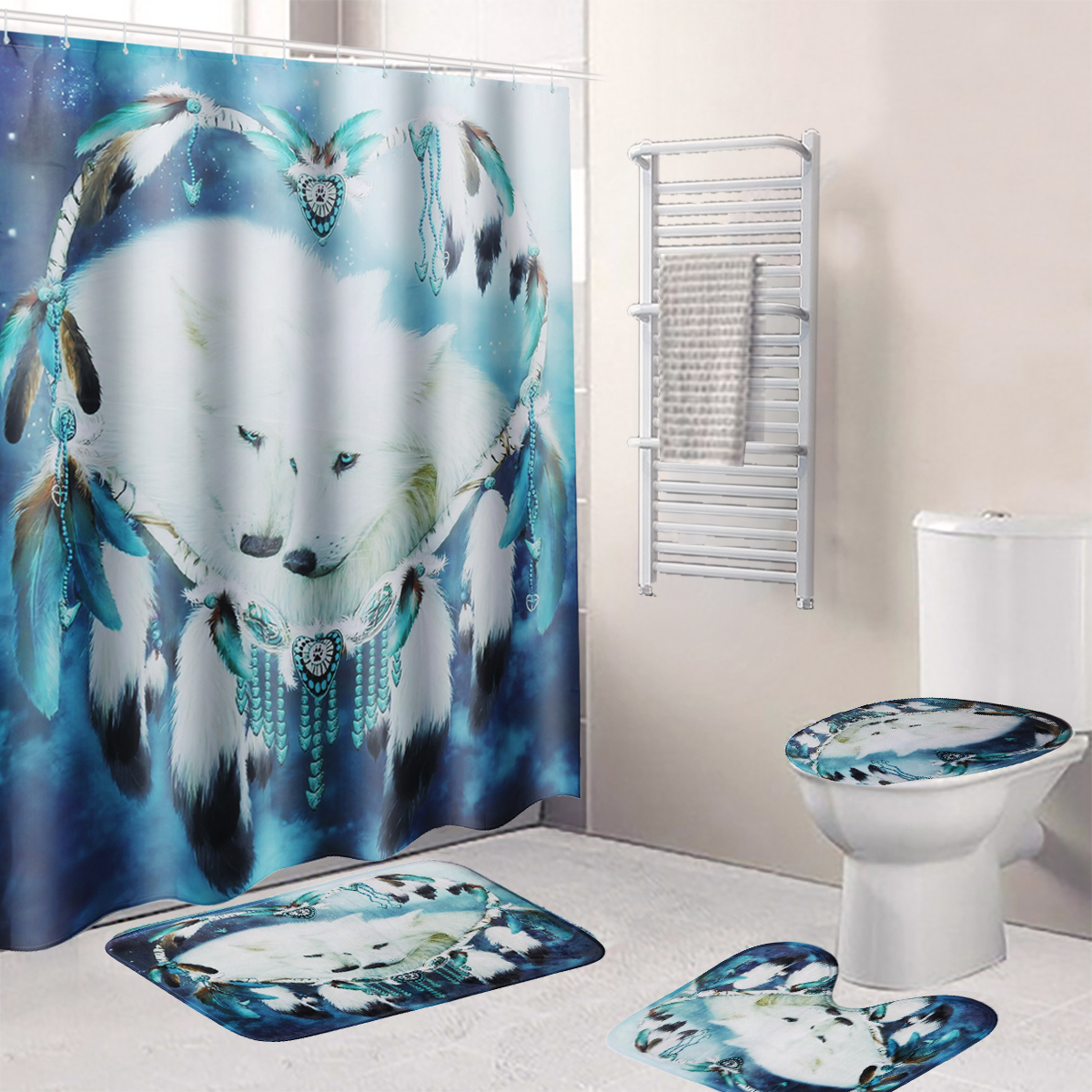 B68916-White-Wolf-Dream-Catcher-Bathroom-Shower-Curtain-Lid-Toilet-Mat-Cover-Bath-Floor-Mat-1539613-1