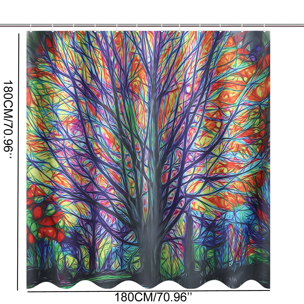 Colorful-Dreamy-Tree-Pattern-Bathroom-Waterproof-Shower-Curtain-Floor-Mat-Pedestal-Rug-Toilet-Lid-Co-1794447-9