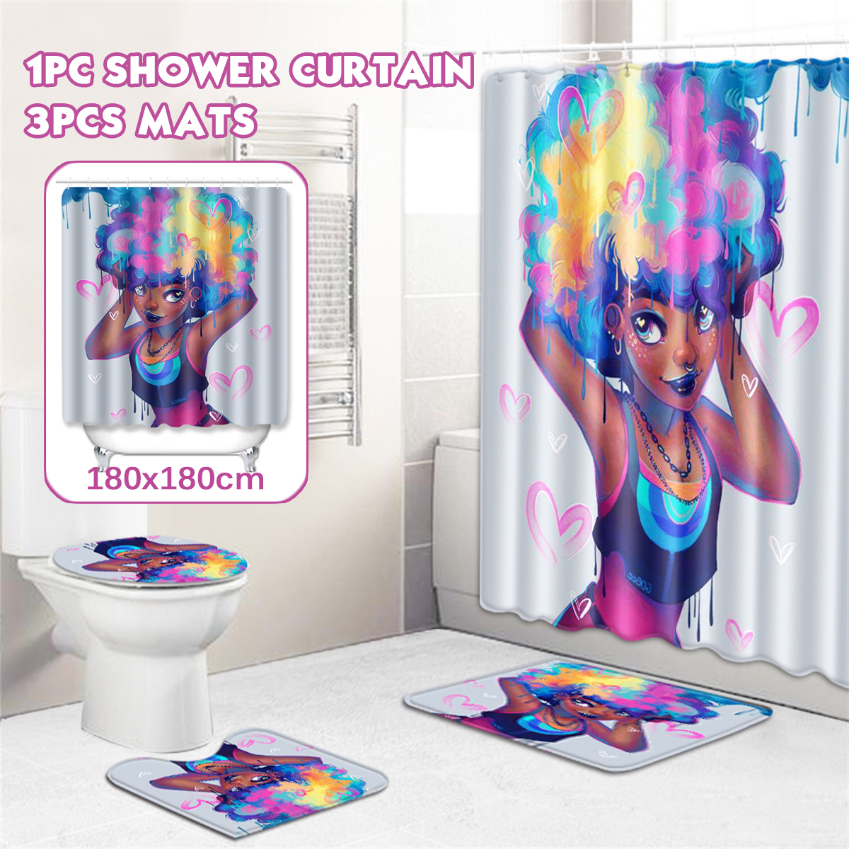Waterproof-Bathroom-Shower-Curtain-Non-Slip-European-Marine-Starfish-Style-Toilet-Cover-Mat-Rug-Pad--1715385-1
