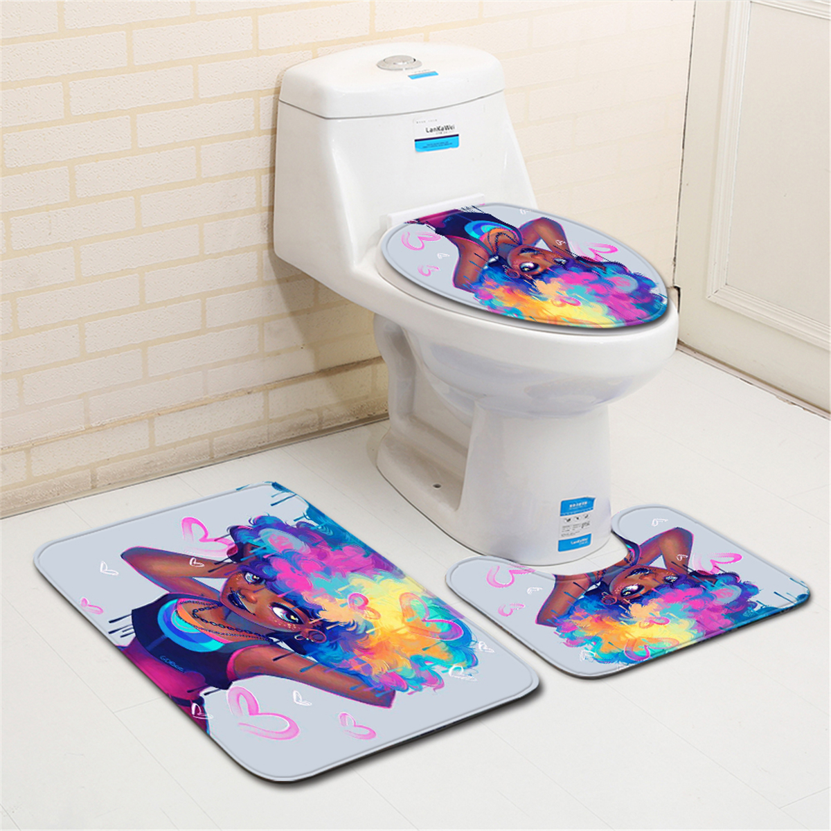 Waterproof-Bathroom-Shower-Curtain-Non-Slip-European-Marine-Starfish-Style-Toilet-Cover-Mat-Rug-Pad--1715385-7