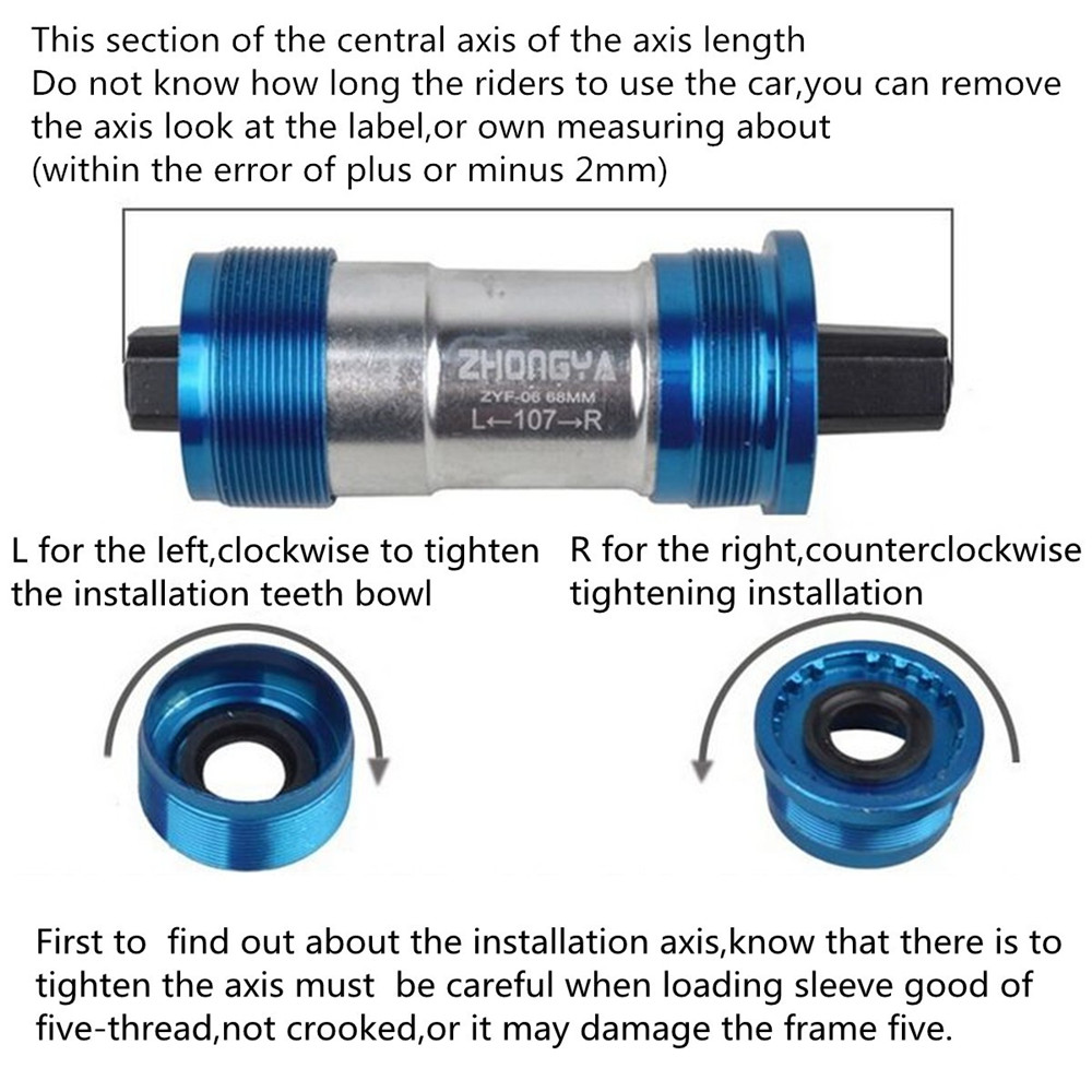 Aluminum-MTB-Road-Bike-Bicycle-Bottom-Central-Bracket-68mm-Multiple-Size-with-Bolts-1423522-9