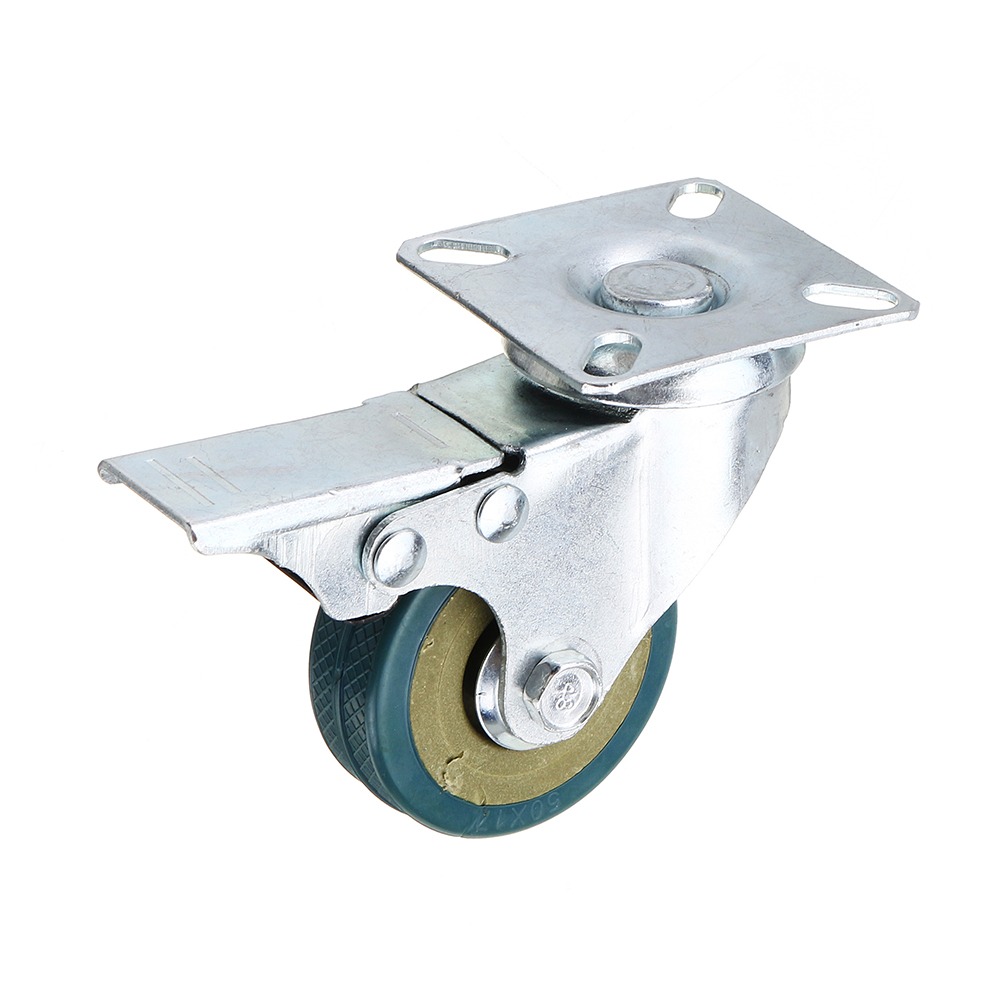 Machifit-CC-2503-2-Inch-Grey-PVC-Flat-Plate-Wheels-with-Brake-Universal-Mute-Foot-Wheels-1335882-6