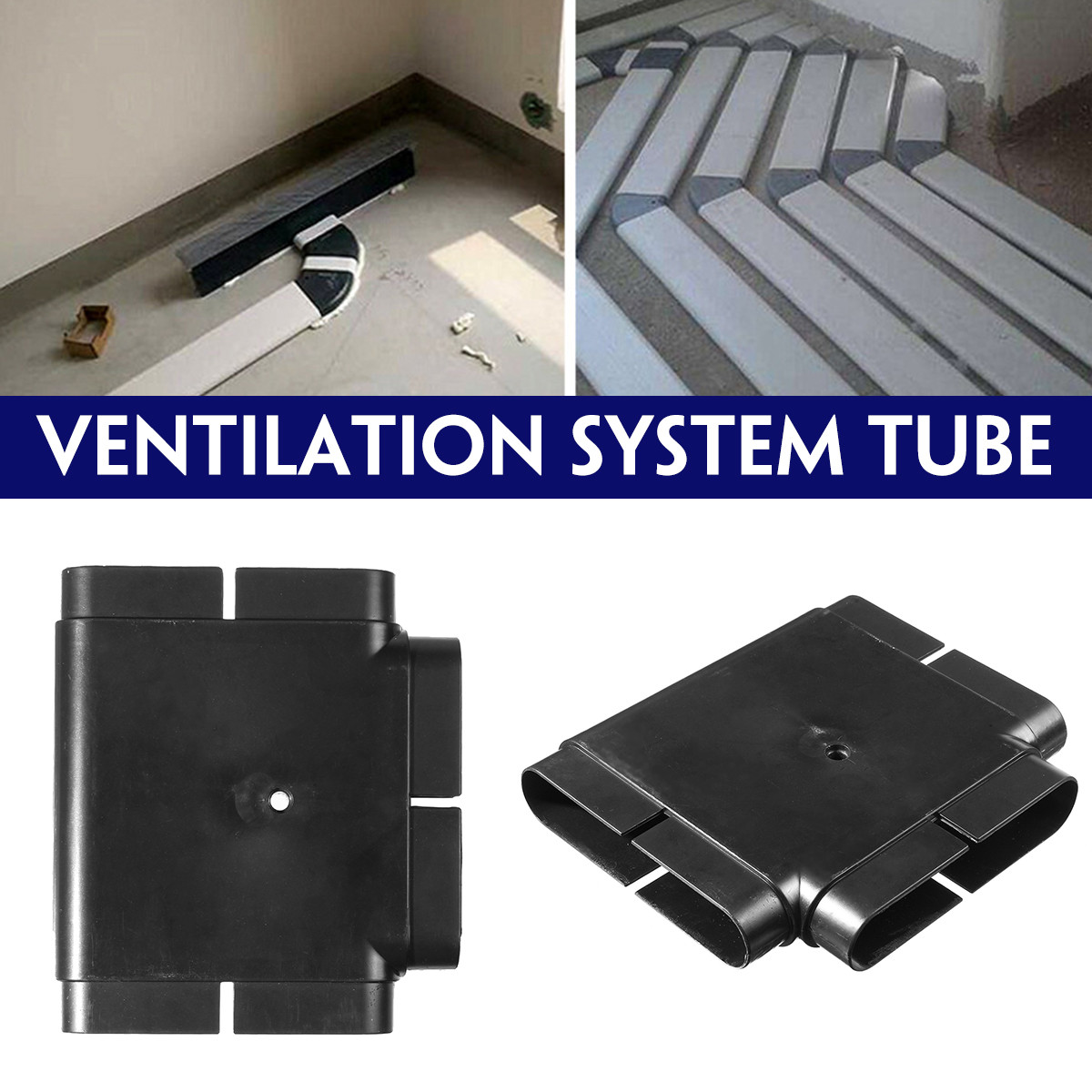 PVC-Ventilation-System-Environmental-Protection-Flat-PVC-Tube-Tee-Connector-132x30mm-1544937-8