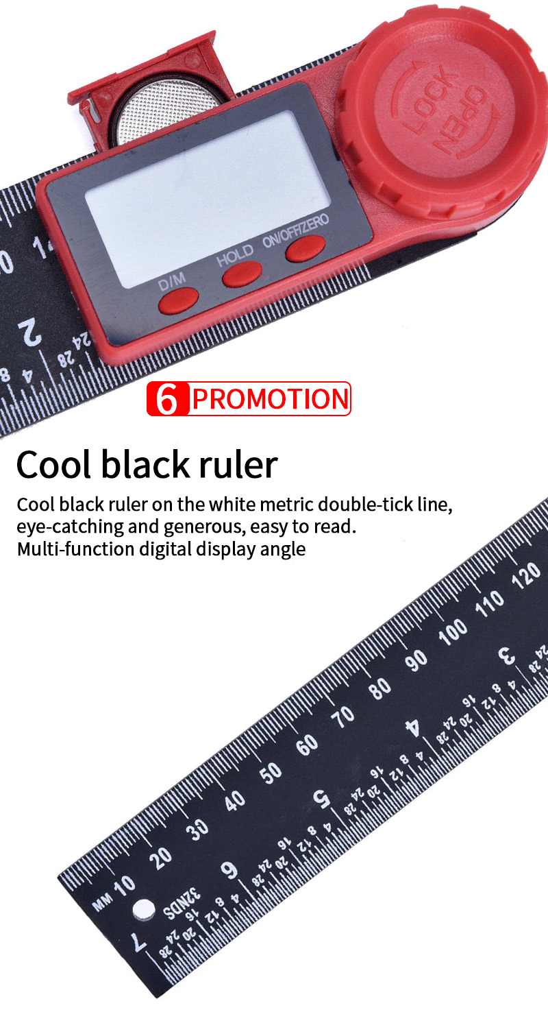 0-200mm-0-300mm-360-deg-LCD-Display-Carbon-Fiber-Digital-Angle-Ruler-Inclinometer-Electron-Goniomete-1526888-5