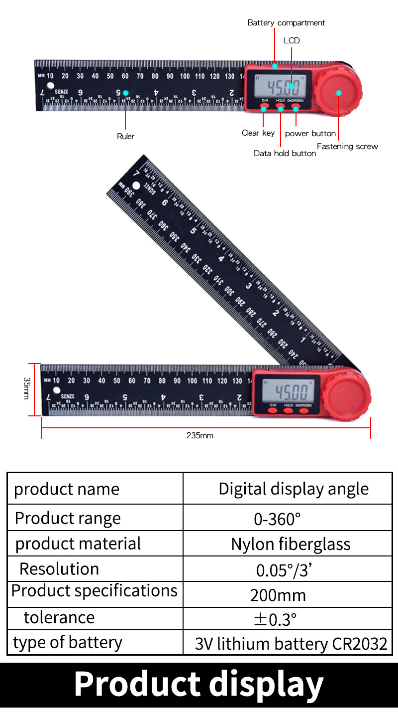 0-200mm-0-300mm-360-deg-LCD-Display-Carbon-Fiber-Digital-Angle-Ruler-Inclinometer-Electron-Goniomete-1526888-7