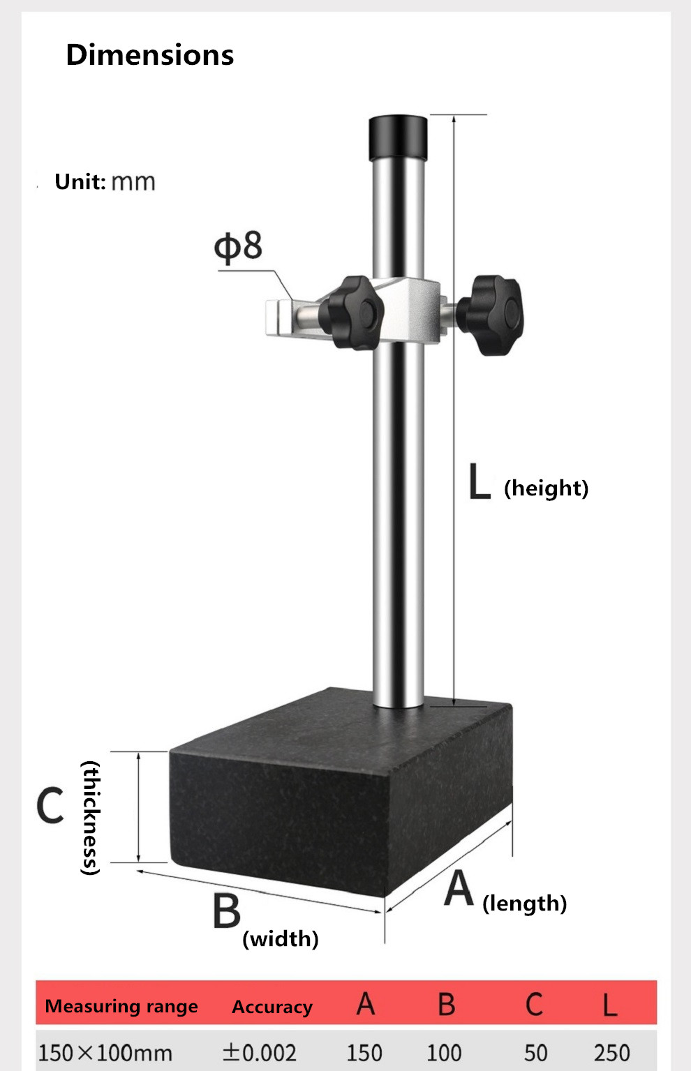 10015050-Marble-Comparison-Test-Table-Bench-Measuring-Platform-0-1mm-Dial-Gauge-Indicator-Height-Sta-1737189-5