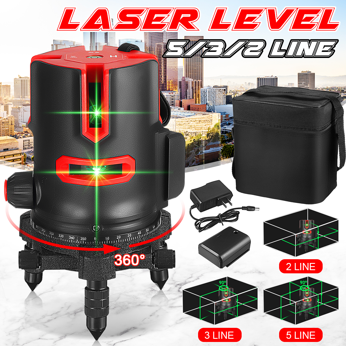 235-Lines-360deg-Rotatable-Laser-Level-Self-Leveling-Green-Light-Alternating-Direct-Horizontal-Verti-1877793-1