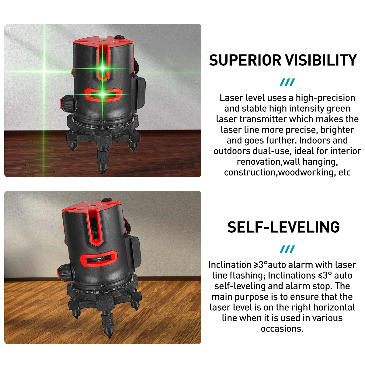 235-Lines-360deg-Rotatable-Laser-Level-Self-Leveling-Green-Light-Alternating-Direct-Horizontal-Verti-1877793-8