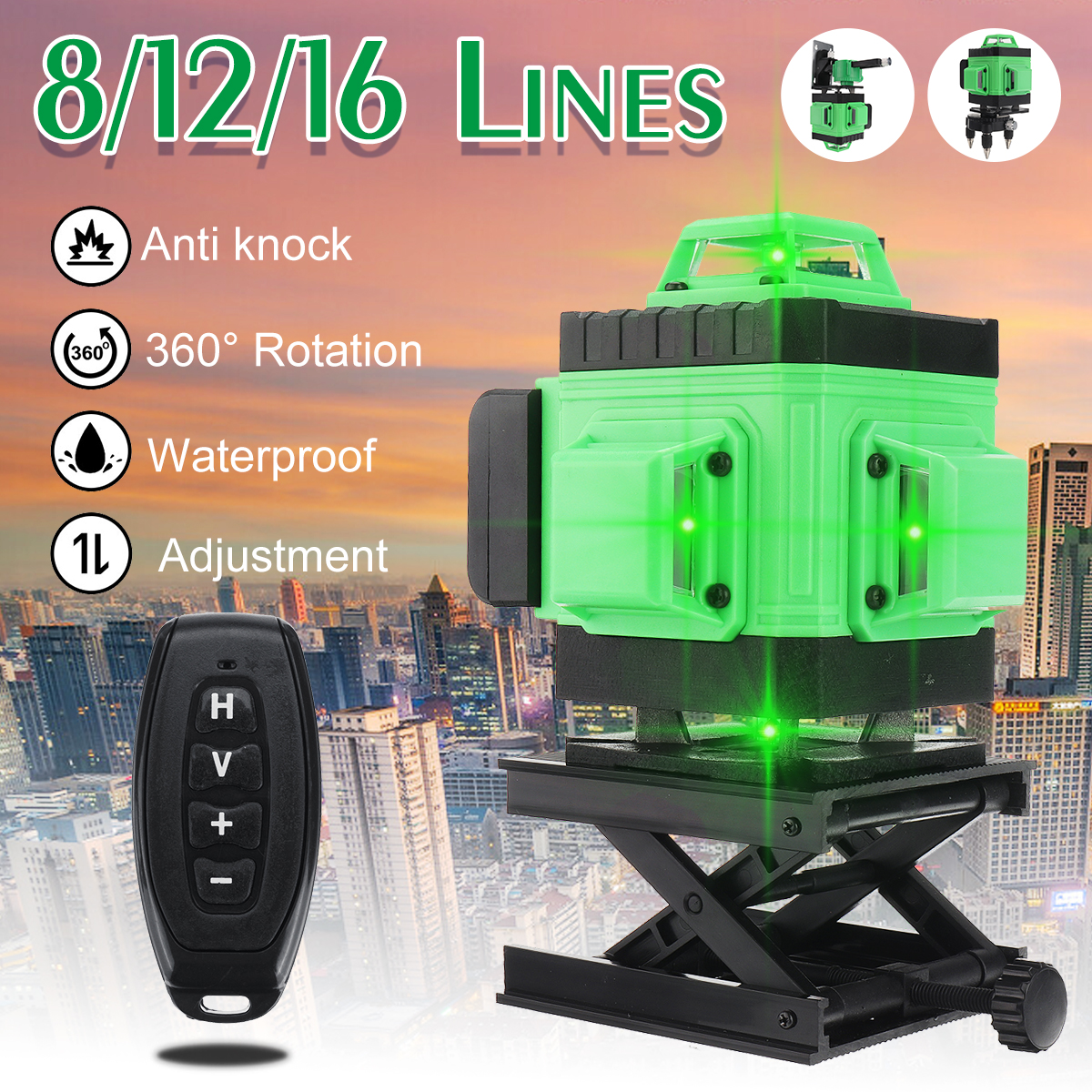 81216-Line-360deg-4D-Green-Light-Laser-Level-Horizontal-Vertical-Cross-Spirit-Level-Measure-Tool-Kit-1864088-1