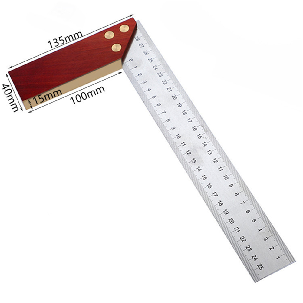 90-Degree-Square-Feet-Mahogany-Handle-Thickened-Stainless-Steel-Square-Ruler-Protractor-300MM-Tool-A-1536350-2